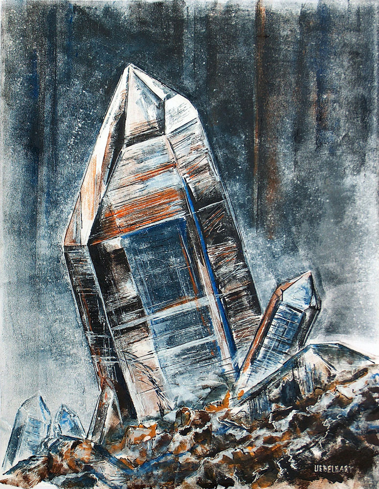 6071 | Gemälde | Kristalle | Bergkristall | Atelier Markus Uebelhart | Kristallmaler