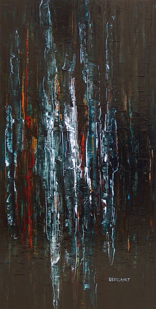 3070 | Gemälde | abstrakt | Das Feuer des schwarzen Diamanten | Atelier Markus Uebelhart | Crystal painter | Black diamond