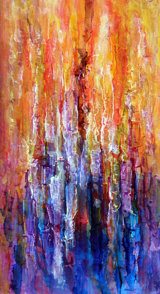 3179 | Gemälde | abstrakt | violett | orange | Atelier Markus Uebelhart | Crystal painter