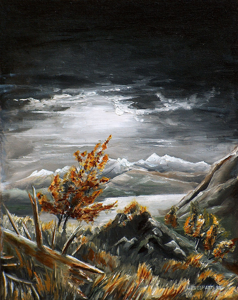 5010 | Gemälde | Landschaft | Natur | Mondnacht in den Bergen | Atelier Markus Uebelhart