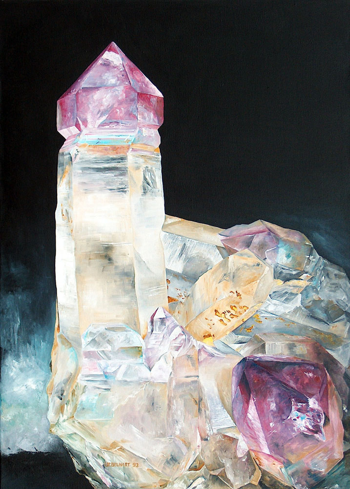 6014 | Atelier Markus Uebelhart | Gemälde | Kristalle | Zepter Amethyst Fieschergletscher | Kristallmaler | Wallis | Crystal painter | peintre de cristal