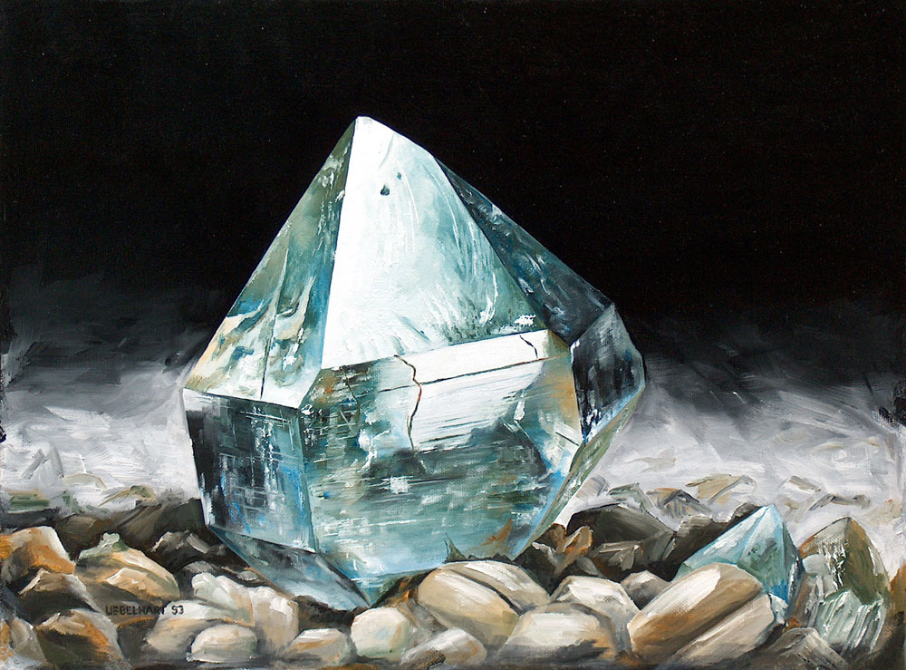 6015 | Gemälde | Kristalle | Bergkristall | Muotathal | Atelier Markus Uebelhart | Kristallmaler | Rock crystal | Crystal painter | cristal de roche | peintre de cristal