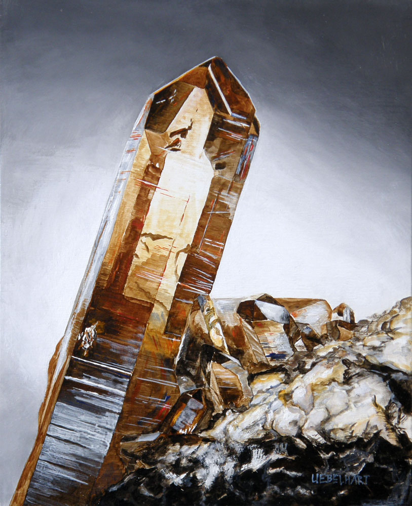 6064 | Bilddruck | Rauchquarz | Göscheneralp | Atelier Markus Uebelhart | Kristallmaler | Smoky quartz | Crystal painter | quarz fumée | peintre de cristal