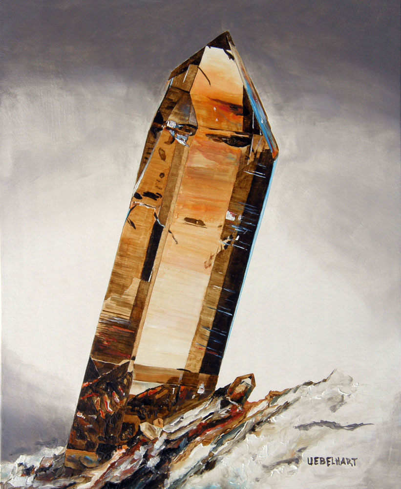 6106 | Gemälde | Kristalle | Rauchquarz | Val Nalps | Atelier Markus Uebelhart | Kristallmaler | Smoky quartz | Switzerland | Crystal painter | quarz fumée | peintre de cristal