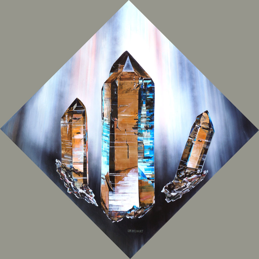 6142 | Atelier Markus Uebelhart | Gemälde | Kristalle | Rauchquarze | Kristallmaler | Smoky quartz | Crystal painter | quarz fumée | peintre de cristal