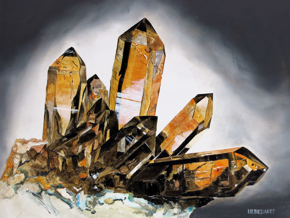 6156 | Atelier Markus Uebelhart | Gemälde | Kristalle | Rauchquarz | Zinggenstock | Berner Oberland | Kristallmaler | Smoky quartz | Crystal painter | quarz fumée | peintre de cristal