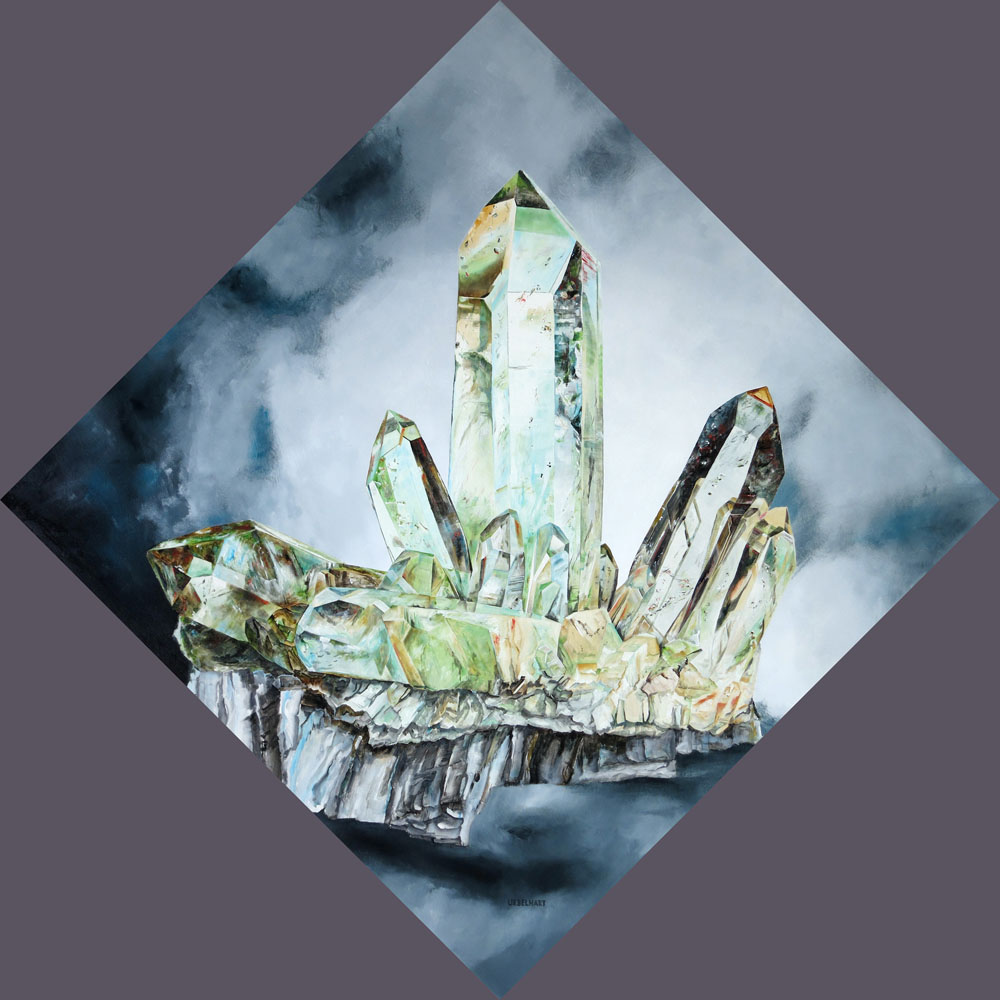 6157 | Gemälde | Kristalle | Bergkristall | Arkansas | Atelier Markus Uebelhart | Kristallmaler | Rock crystal | Crystal painter | cristal de roche | peintre de cristal
