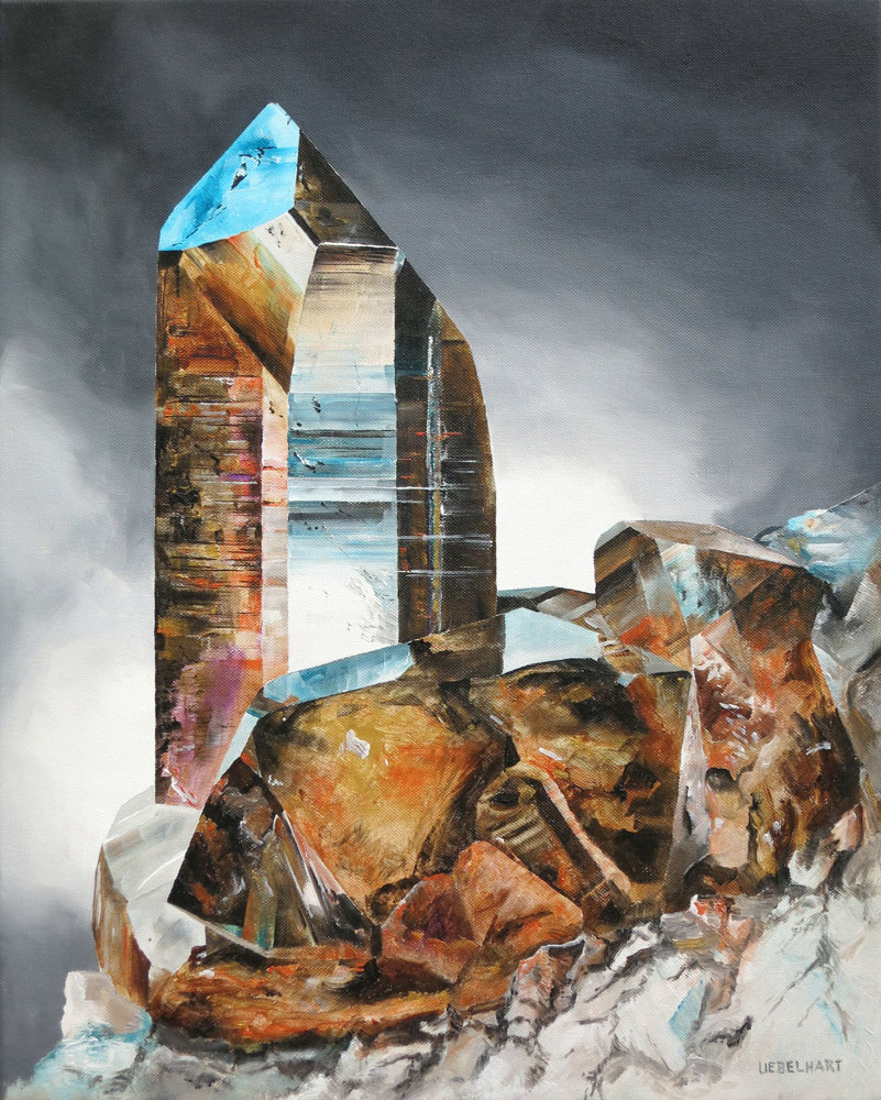 6180 | Gemälde | Kristalle | Rauchquarz | Furka | Atelier Markus Uebelhart | Kristallmaler | Smoky quartz | Crystal painter | quarz fumée | peintre de cristal