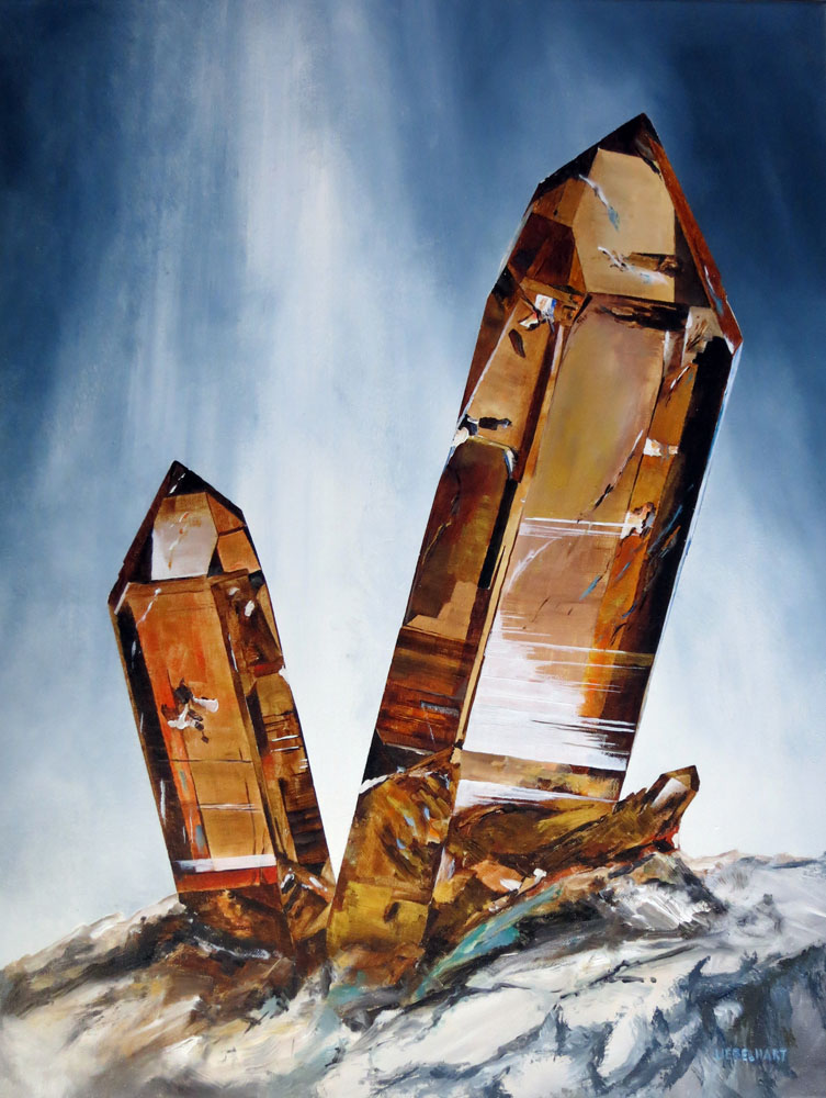 6184 | Gemälde | Kristalle | Rauchquarz | Atelier Markus Uebelhart | Kristallmaler | Smoky quartz | Crystal painter | quarz fumée | peintre de cristal