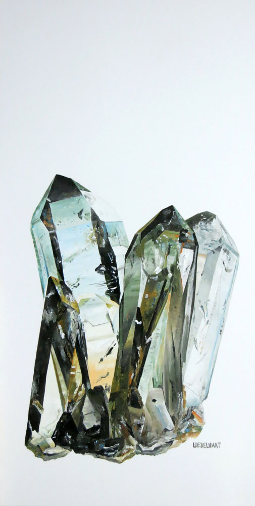 6187 | Gemälde | Kristalle | Rauchquarz | Göscheneralp | Atelier Markus Uebelhart | Kristallmaler | Crystal painter | Smoky quartz | peintre de cristal | quarz fumée