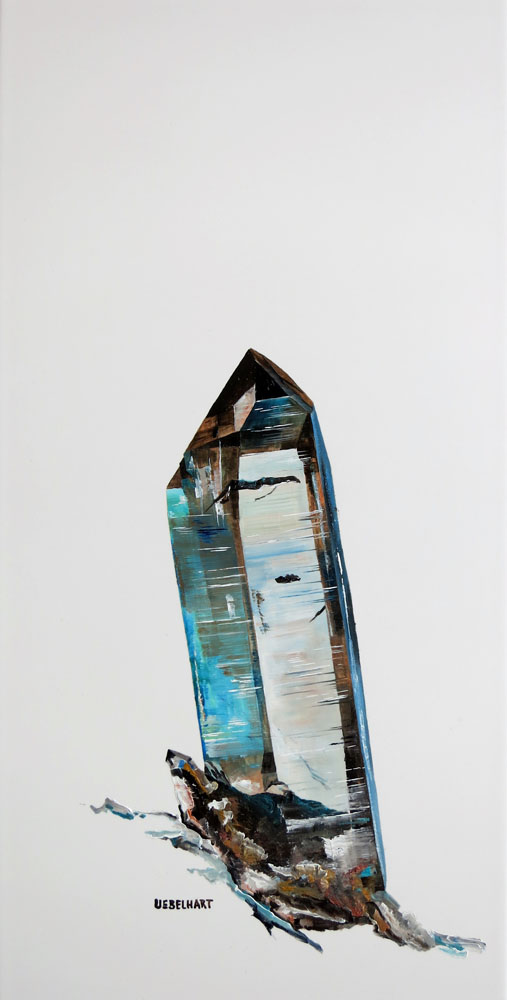 6197 | Gemälde | Kristalle | Rauchquarz | Val Nalps | Atelier Markus Uebelhart | Kristallmaler | Crystal painter | Smoky quartz | peintre de cristal | quarz fumée