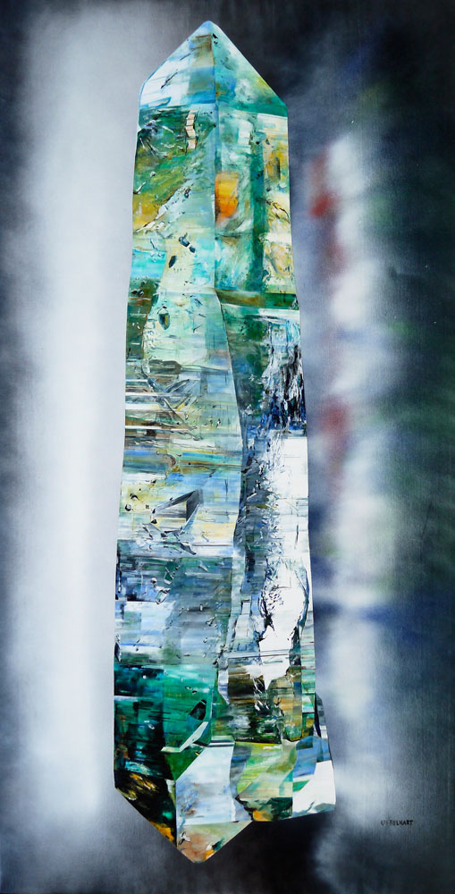 6242 | Gemälde | Kristalle | Bergkristall Doppelender | Val Nalps | Atelier Markus Uebelhart | Kristallmaler | Crystal painter | Rock crystal | double-ended | peintre de cristal | cristal de roche