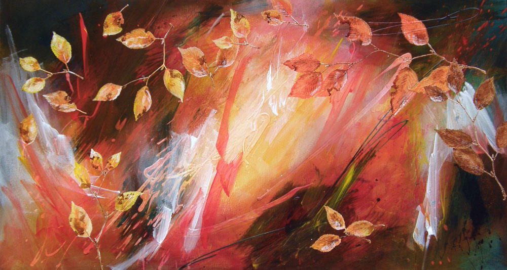 7017 | Gemälde | Landschaft | Natur | Herbstwind | Atelier Markus Uebelhart | Herbstlaub