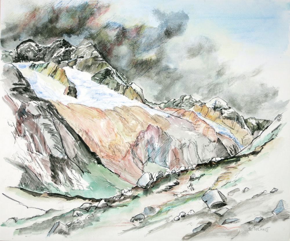 8019 | Gemälde | Aquarell | ImVoralptal | Atelier Markus Uebelhart | Gletscher