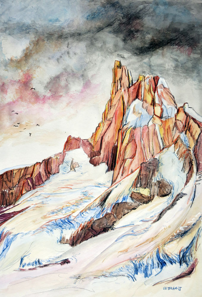 8025 | Gemälde | Aquarell | Alpine Landschaft | Atelier Markus Uebelhart | Gletscher
