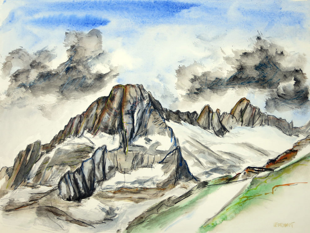 8049 | Atelier Markus Uebelhart | Gemälde | Aquarell | Alpine Landschaft | Rhonegletscher | Furkapass
