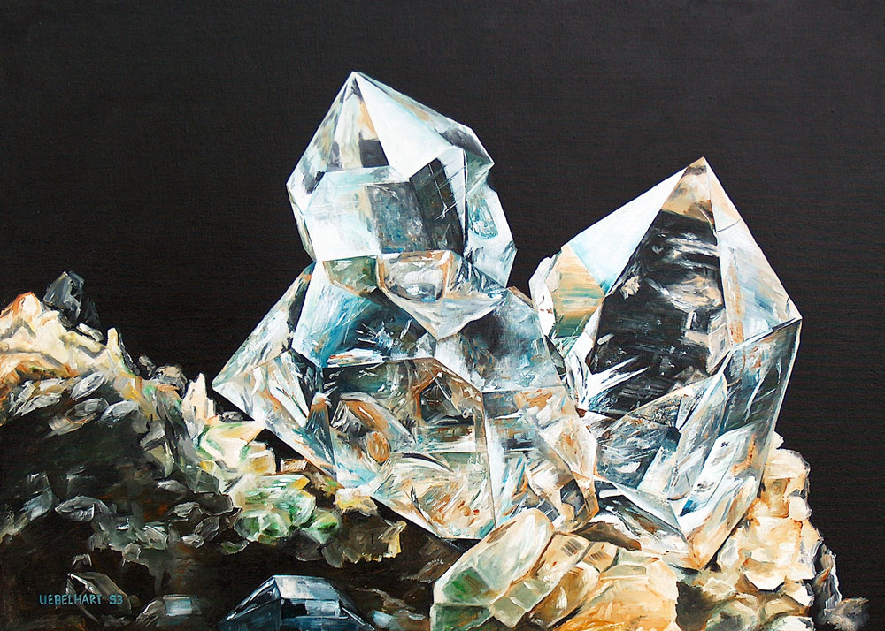 6017 | Gemälde | Kristalle | Bergkristall | Muotathal | Atelier Markus Uebelhart | Kristallmaler | Crystal painter | Rock crystal | Switzerland | peintre de cristal | cristal de roche