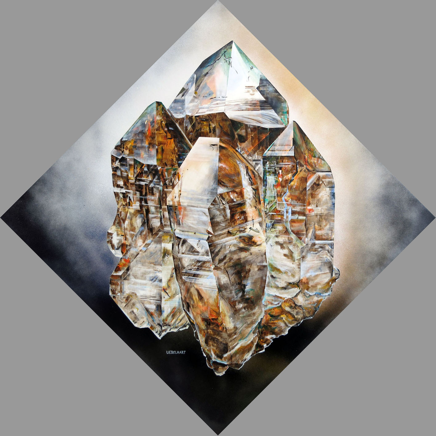 6141 | Gemälde | Kristalle | Bergkristall | Göscheneralp | Atelier | Markus | Uebelhart | Kristallmaler | Rock crystal | Peintre de cristal | cristal de roche