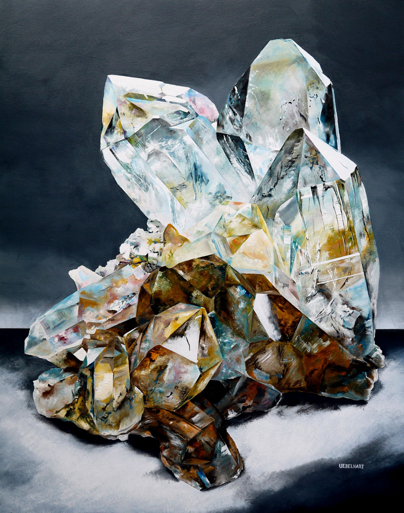 6208 | 20190729 | Gemälde | Bergkristall Piz Cavradi GR | Atelier Markus Uebelhart | Crystal painter | Rock crystal | Switzerland | peintre de cristal | cristal de roche