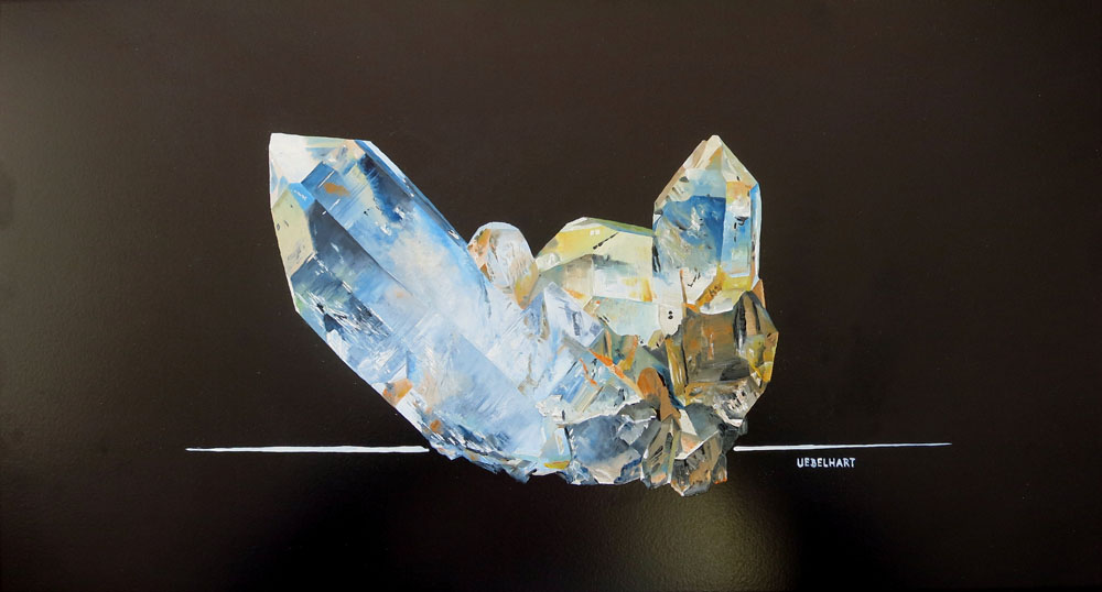 6283|Gemälde|Kristalle|Quarzgruppe|Wergenstein|Atelier|Markus|Uebelhart|Crystal|painter