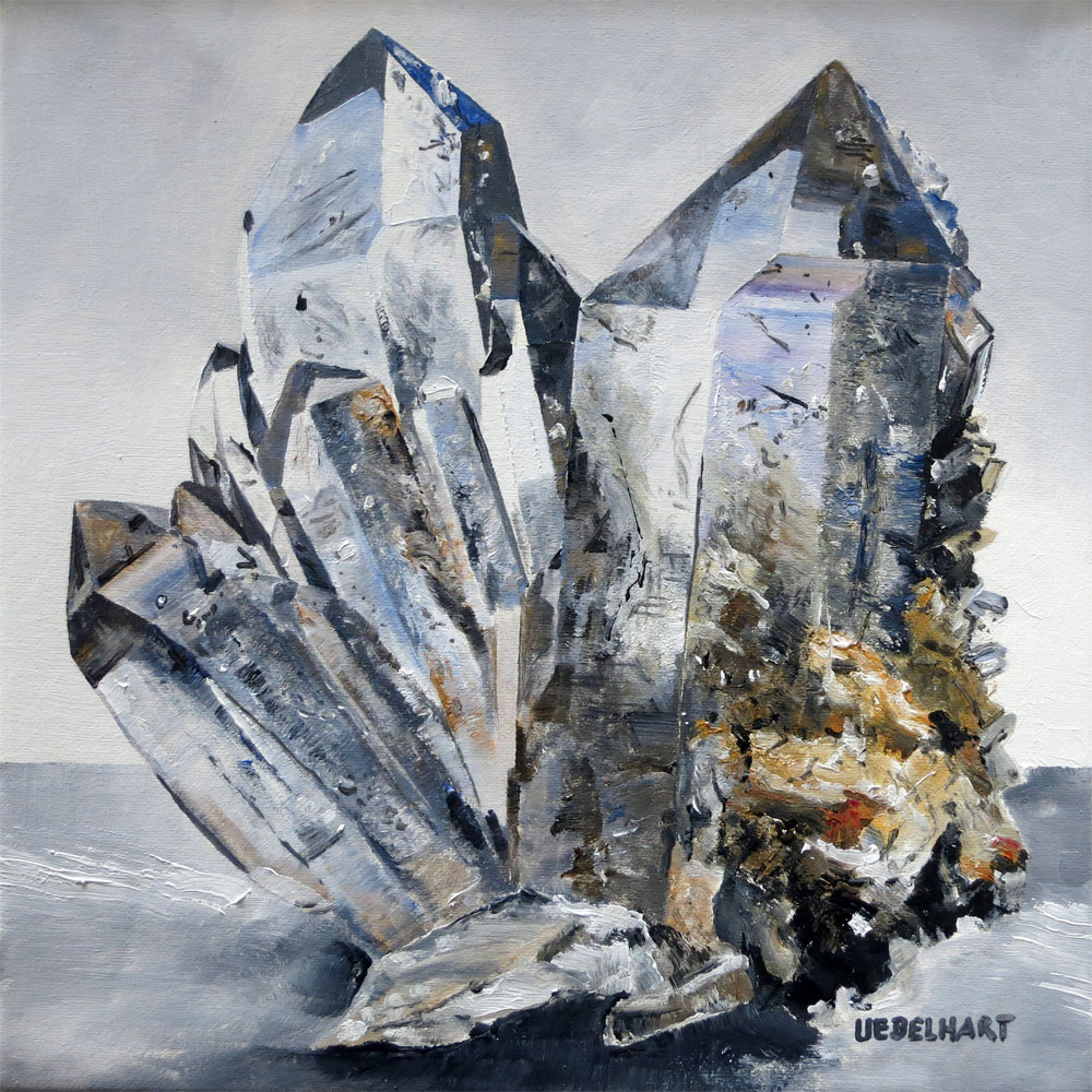 6298|Gemälde|Kristalle|Bergkristall|Piz|Beverin|Atelier|Markus|Uebelhart|Kristallmaler|Crystal|painter|Rock|crystal