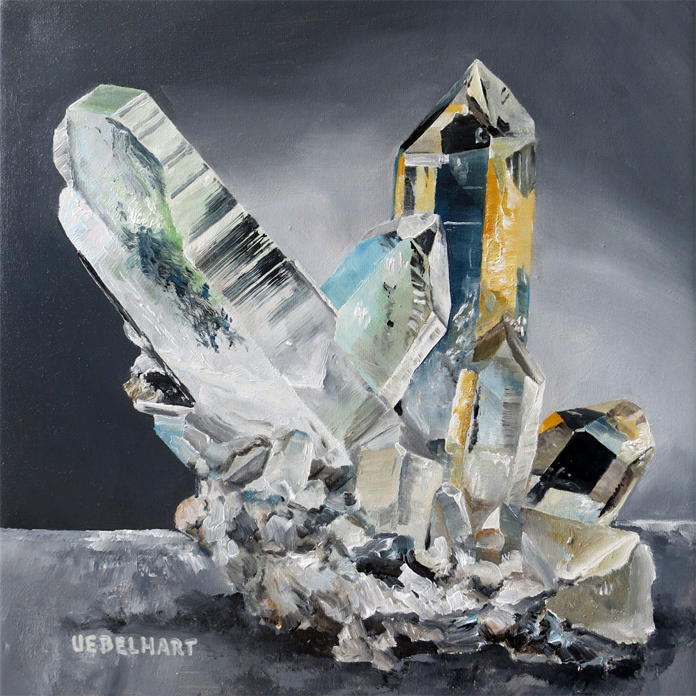6303|Gemälde|Kristalle|Bergkristall|Göscheneralp|Atelier|Markus|Uebelhart|Kristallmaler|Rock|crystal|Crystal|painter