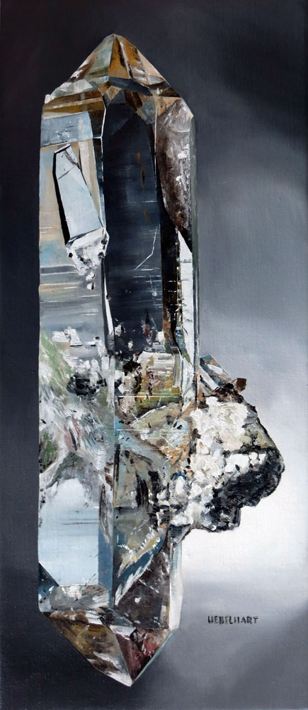 6304|Gemälde|Kristalle|Bergkristall|Doppelender|Göscheneralp|Atelier|Markus|Uebelhart|Kristallmaler|Crystal|painter|Rock|crystal